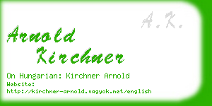arnold kirchner business card